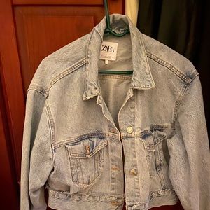 Zara cropped jean jacket brand new